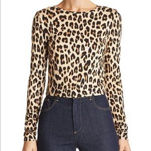 Alice + Olivia Delaina Leopard Print Crop Top